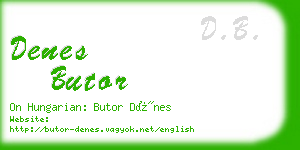 denes butor business card